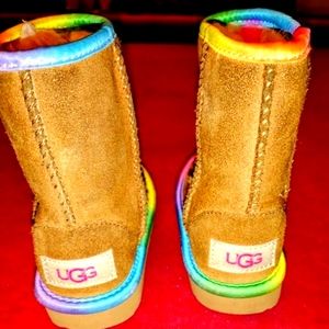 UGG Children Suede boots-rainbow trim